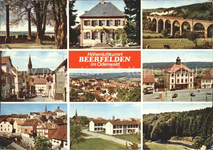 Beerfelden Odenwald Viadukt Bahnhof Gesamtansicht Friedhof