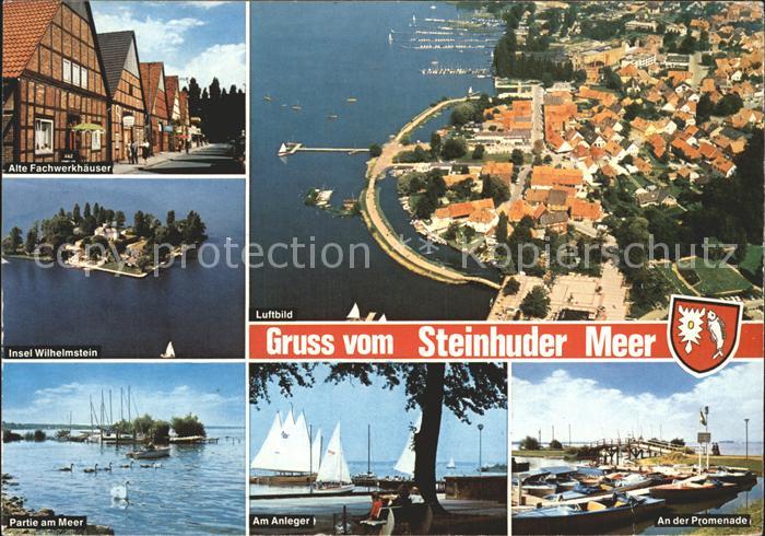 Steinhuder Meer Fliegeraufnahme Insel Wilhelmstein Am Anleger Promenade