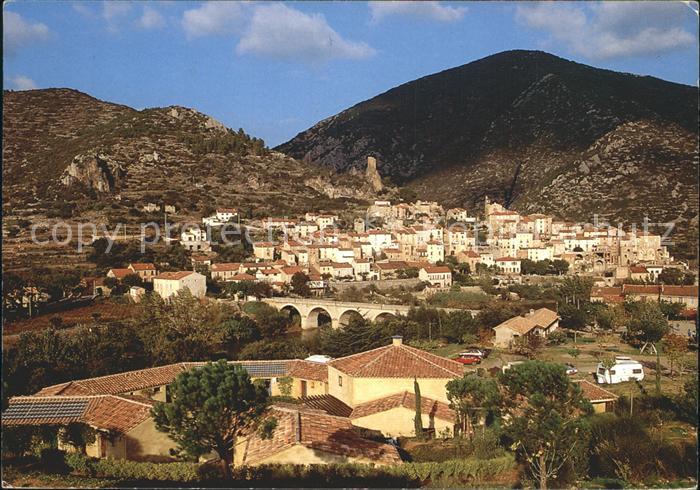 Roquebrun Panorama mit Bruecke