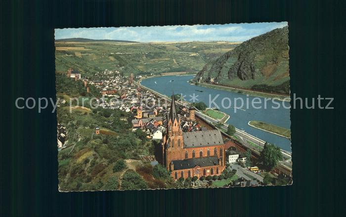 Oberwesel Rhein Panorama mit Kirche