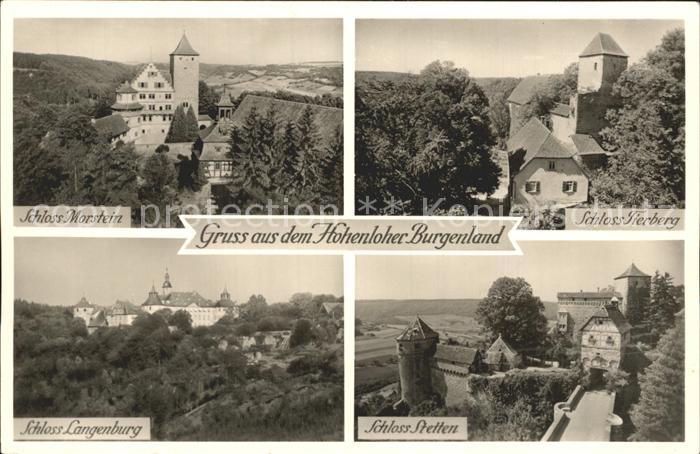Langenburg Wuerttemberg Schloesser Langenburg Tierberg Morstein Stetten