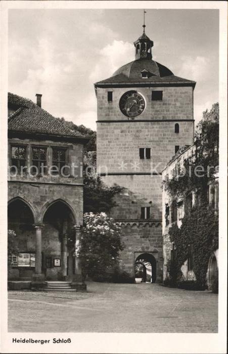 Heidelberg Neckar Schloss Torturm und Ruprchtsbau