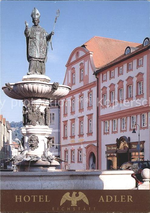 Eichstaett Oberbayern Hotel Adler mit Brunnen