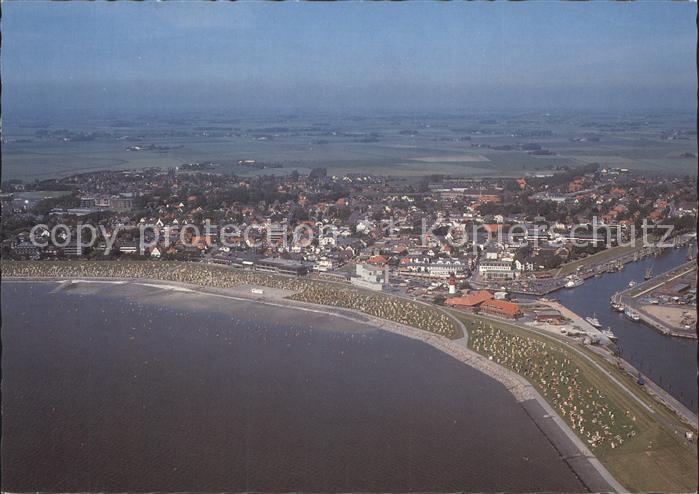 Buesum Nordseebad Fliegeraufnahme mit Strand