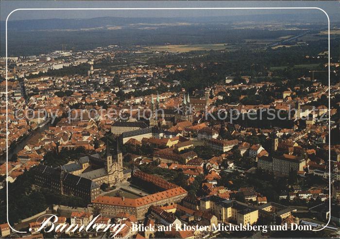 Bamberg Fliegeraufnahme mit Kloster Michelsberg und Dom