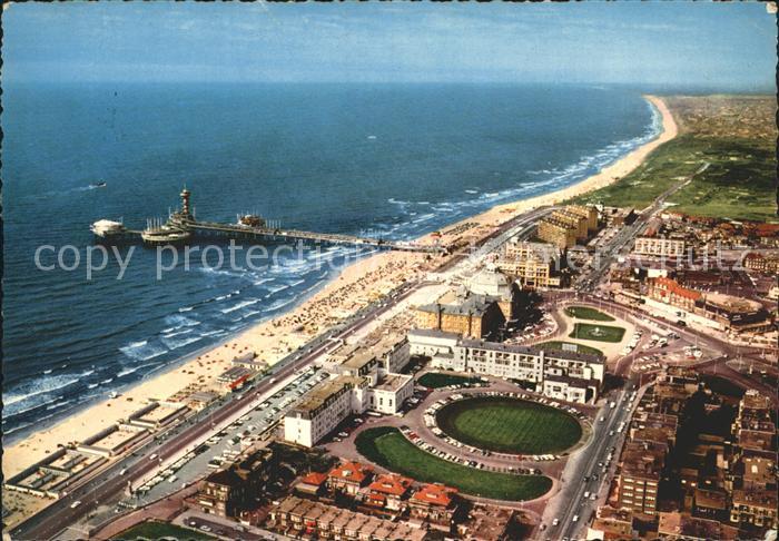 Scheveningen Fliegeraufnahme mit Strand Seebruecke