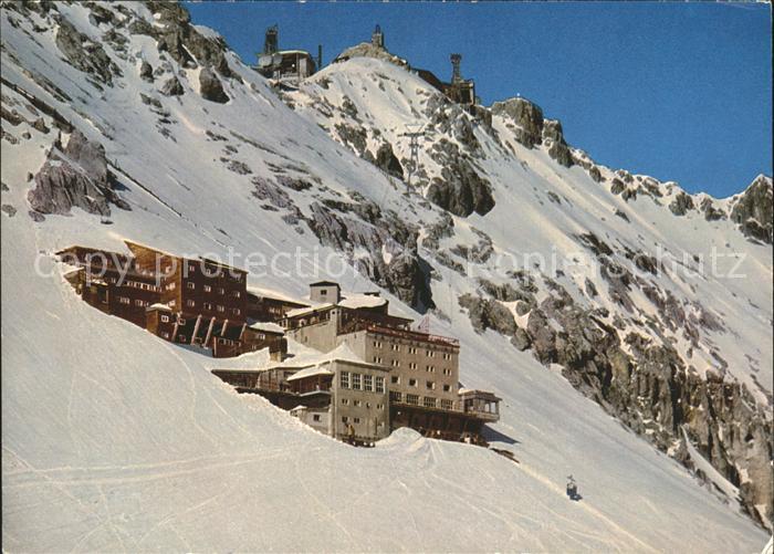 Zugspitze Hotel Schneefernerhaus mit Gipfel