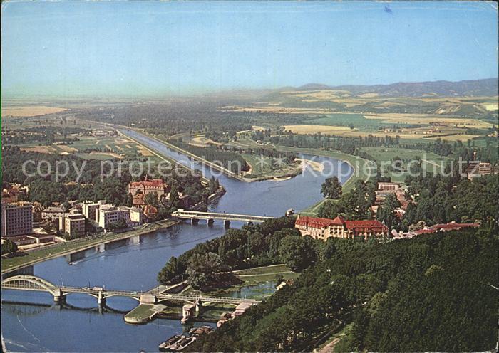 Bratislava Pressburg Pozsony Fliegeraufnahme Brueckenpartie