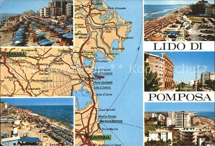 Lido di Pomposa mit Landkarte Straende