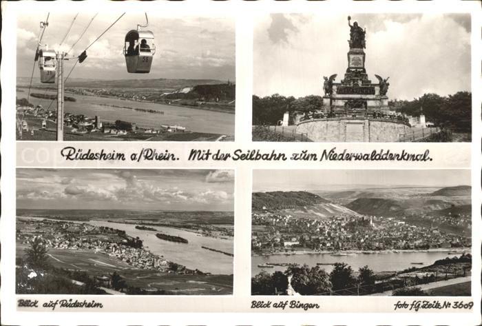 Ruedesheim Rhein Seilbahn Niederwalddenkmal Fliegeraufnahme Totalansicht