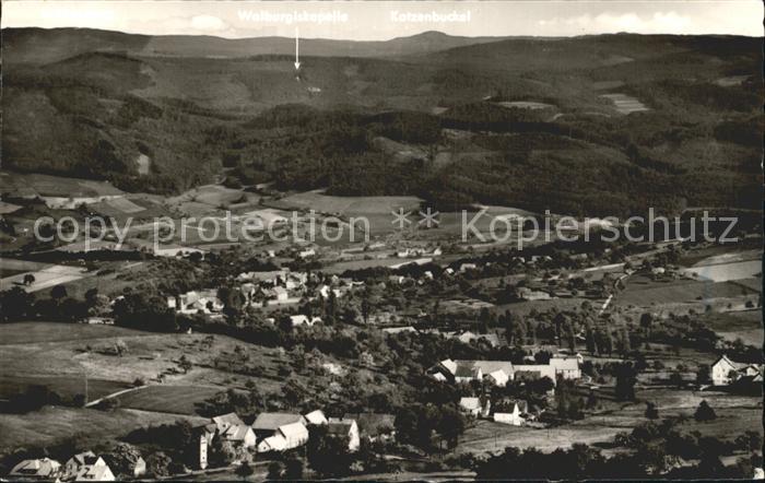 Winterkasten Lindenfels Panorama Walburgiskapelle Katzenbuckel Fliegeraufnahme