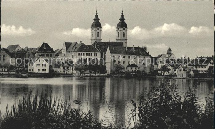 Bad Waldsee Partie am Stadtsee Blick zur Kirche