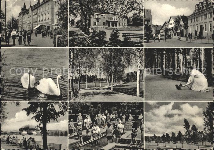 Bad Woerishofen Teilansichten Kneippkurort Schwaene Wassertreten Park Kurhaus