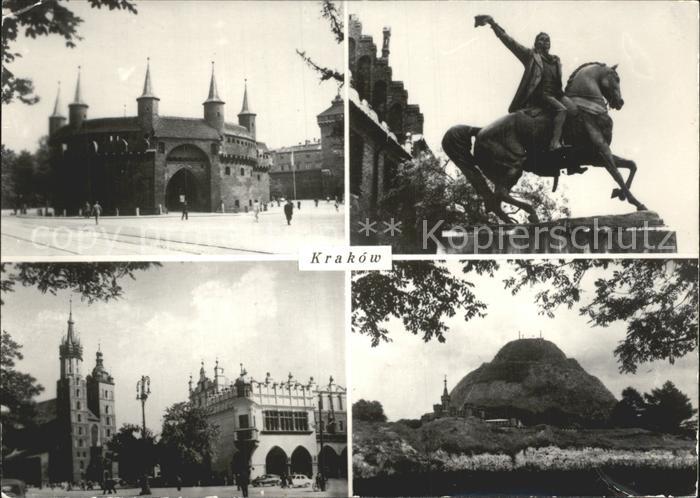 Krakow Krakau Barbakan Reiterstandbild Wawel Berg
