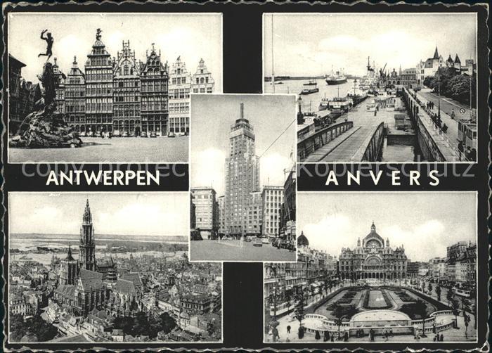 Antwerpen Anvers Gildehaeuser Grosser Markt Denkmal Kathedrale Hauptbahnhof Ufer