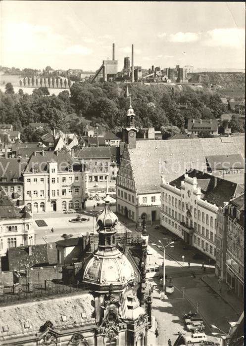 Zwickau Sachsen Blick vom Dom zum Hauptmarkt