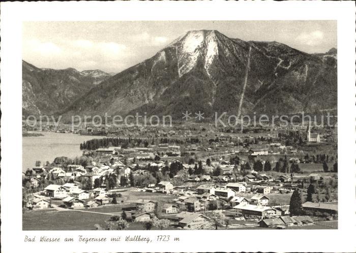 Bad Wiessee Tegernsee mit Wallberg Mangfallgebirge Kupfertiefdruck