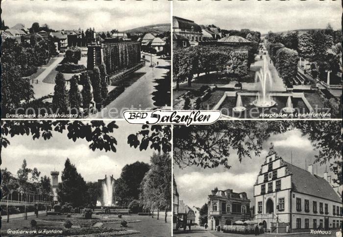 Bad Salzuflen Gradierwerk Badehaeuser Fontaene Hauptallee Leuchtfontaene Rathaus