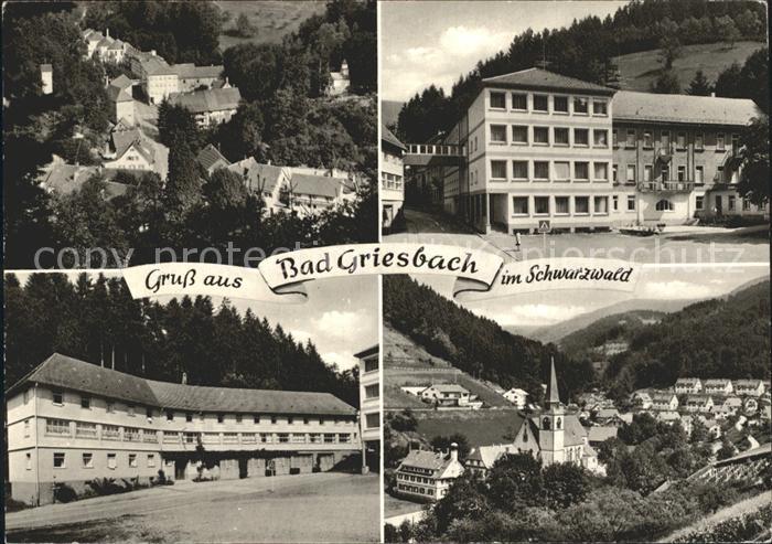 Bad Griesbach Schwarzwald  Mineralbad Moorbad Kurhaus Ortsansicht mit Kirche