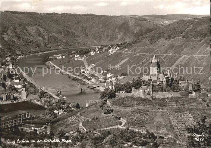 Cochem Mosel Panorama Moseltal Burg Weinberge