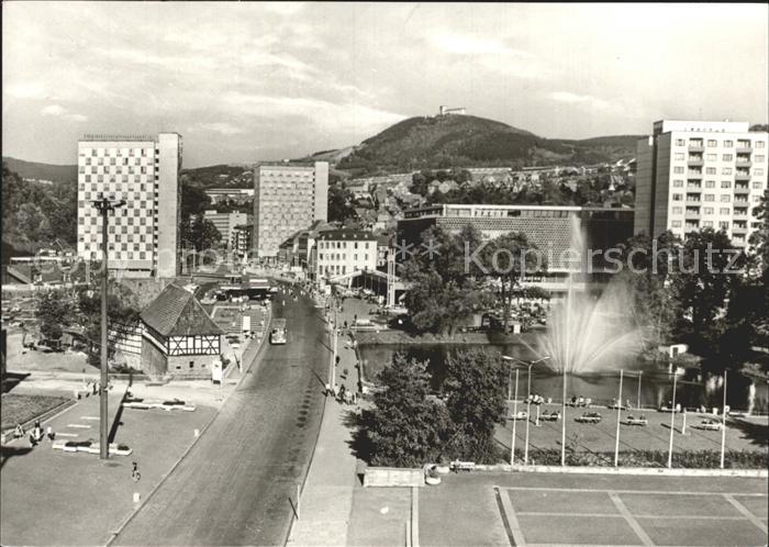 Suhl Thueringer Wald Blick vom Haus der Gewerkschaften auf das Stadtzentrum