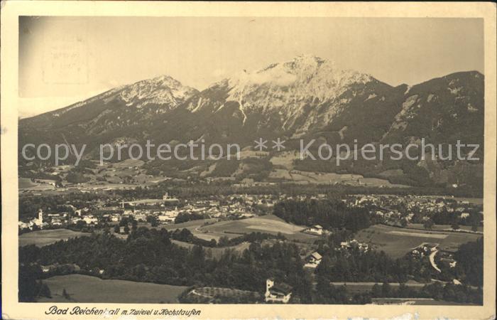 Bad Reichenhall Panorama mit Zwiesel und Hochstaufen Chiemgauer Alpen