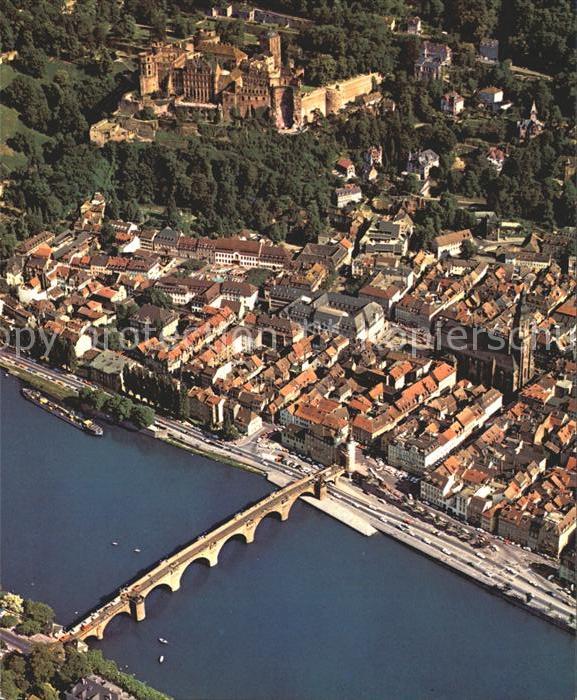 Heidelberg Neckar Schloss Alte Bruecke Heiliggeist Fliegeraufnahme