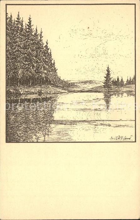 DRESDEN Elbe Kuenstlerkarte Seele der Heimat Eiland