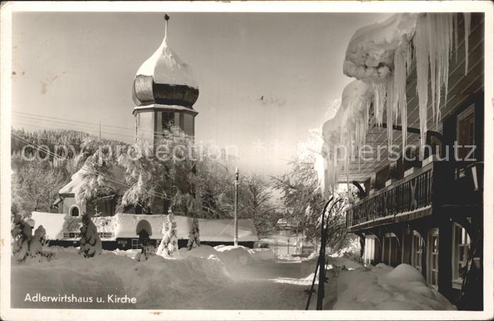 Hinterzarten Breisgau-Hochschwarzwald BW Adlerwirtshaus mit Kirche