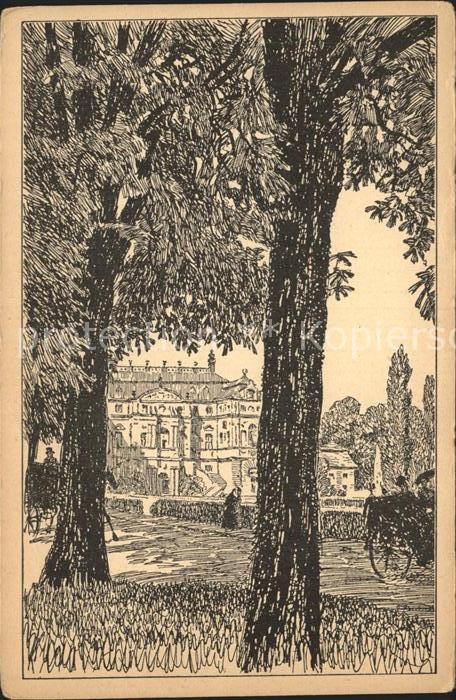 DRESDEN Elbe Kuenstlerkarte im Grossen Garten Oskar Laube