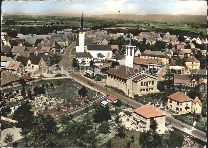 Rittershoffen Fliegeraufnahme mit Kirche