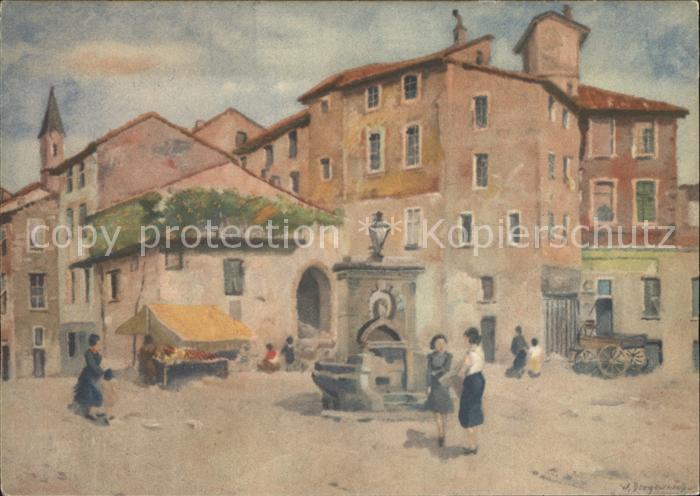 Gorbio Kuenstlerkarte Marktplatz