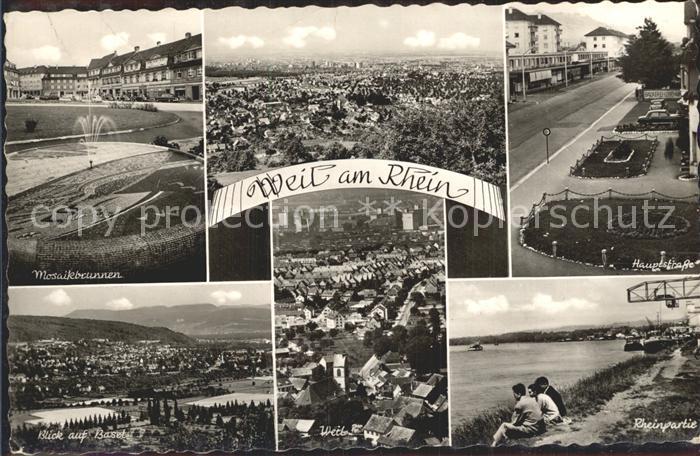 Weil Rhein Hauptstrasse Rheinpartie Mosaikbrunnen Basel