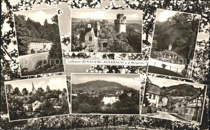 Auerbach Bergstrasse Teilansichten Burg Strassenpartie