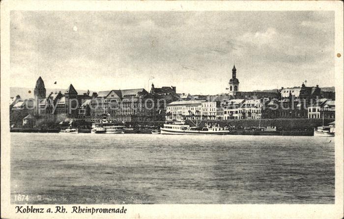 Koblenz Rhein Teilansicht Rheinpromenade