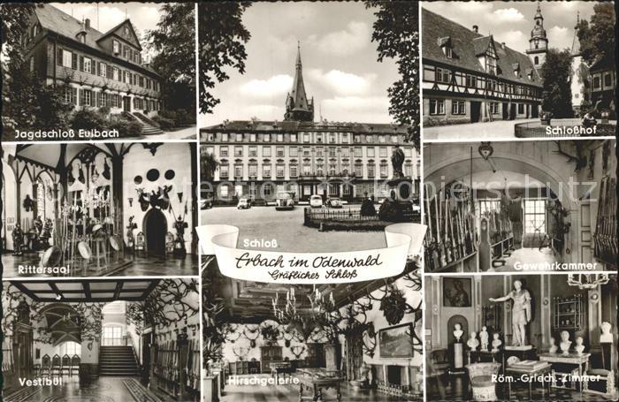 Erbach Odenwald Jagdschloss Eulbach Schloss Schlosshof Rittersaal Gewehrkammer V