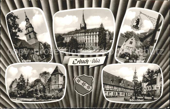Erbach Odenwald Kirche Schloss Im Staedtel Stadtmauer Schlosshof