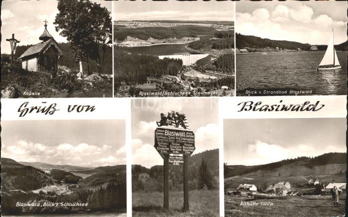 Blasiwald Kapelle Schluchsee Staumauer Standbad Origineller Wegweiser Althuette