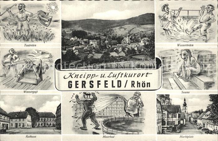 Gersfeld Rhoen Tautreten Wassertreten Wasserguss Sauna Rathaus Moorbad Marktplat