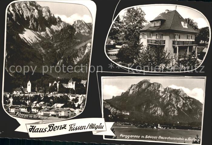 Fuessen Allgaeu Total Haus Benz Forggensee mit Schloss Neuschwanstein