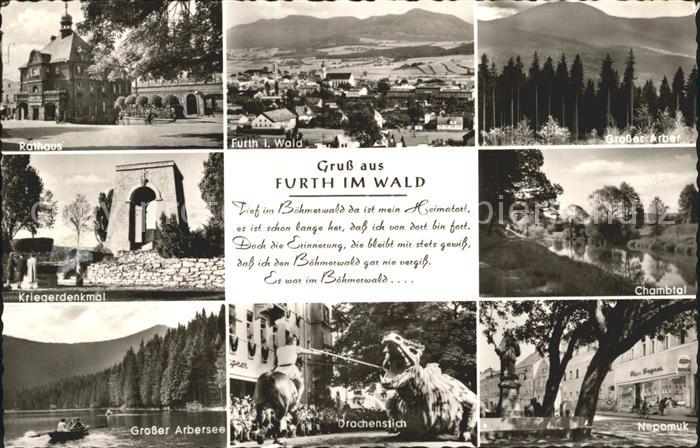 Furth Wald Rathaus Total Grosser Arber Kriegerdenkmal Chambtal Gr Arbersee Drach