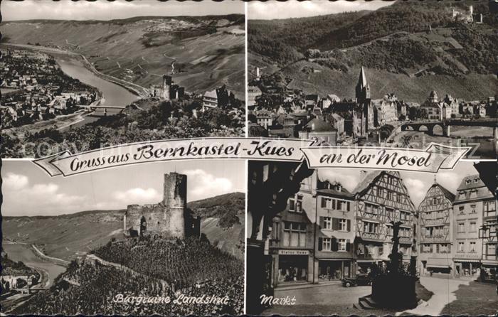 BERNKASTEL-KUES Berncastel Rheinland-Pfalz Moselpartie Teilansicht Burgruine Lan