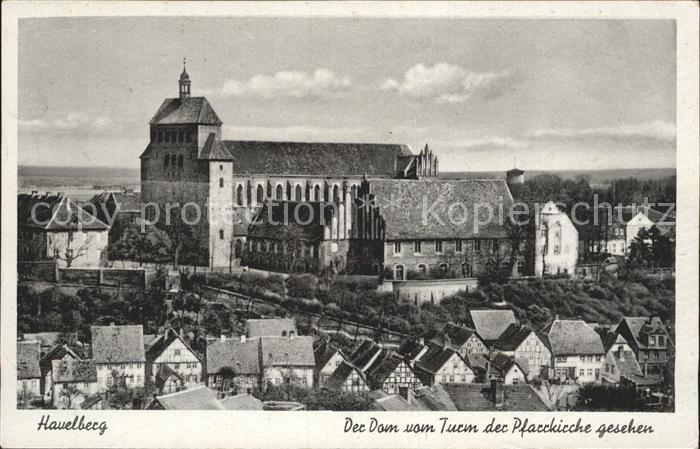 Havelberg Blick zum Dom vom Turm der Pfarrkirche