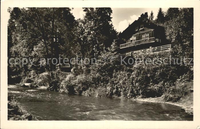 Schwarzburg Thueringer Wald HO Gaststaette Schweizerhaus im Schwarzatal