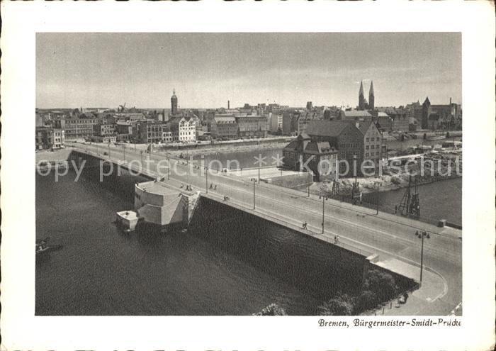 BREMEN  CITY Stadtblick mit Buergermeister Smidt Bruecke