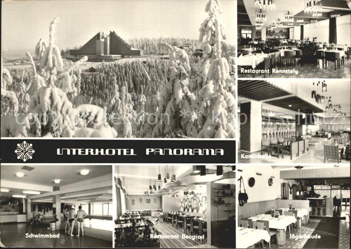 Oberhof Thueringen Interhotel Panorama Restaurant Rennsteig Kaminhalle Schwimmba