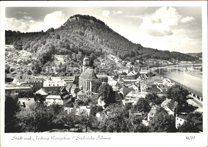 Koenigstein Saechsische Schweiz Stadt und Festung