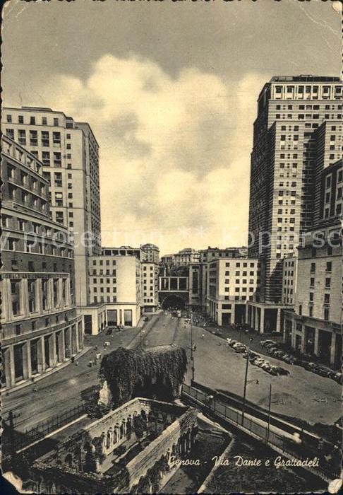 Genova Genua Liguria Via Dante e Grattacieli