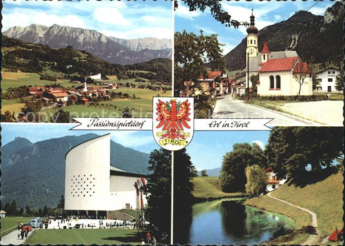 Erl Tirol Passionsspielort Panorama Kirche Festspielhaus Teich