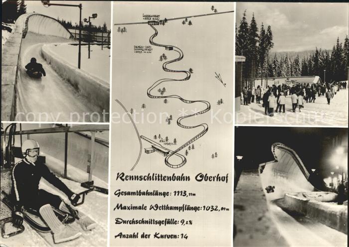 Oberhof Thueringen Rennschlittenbahn Teilansichten